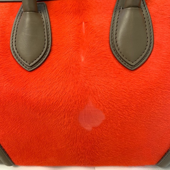 CELINE Mini Luggage 3 Color Pony Hair Bag - Picture 4 of 8